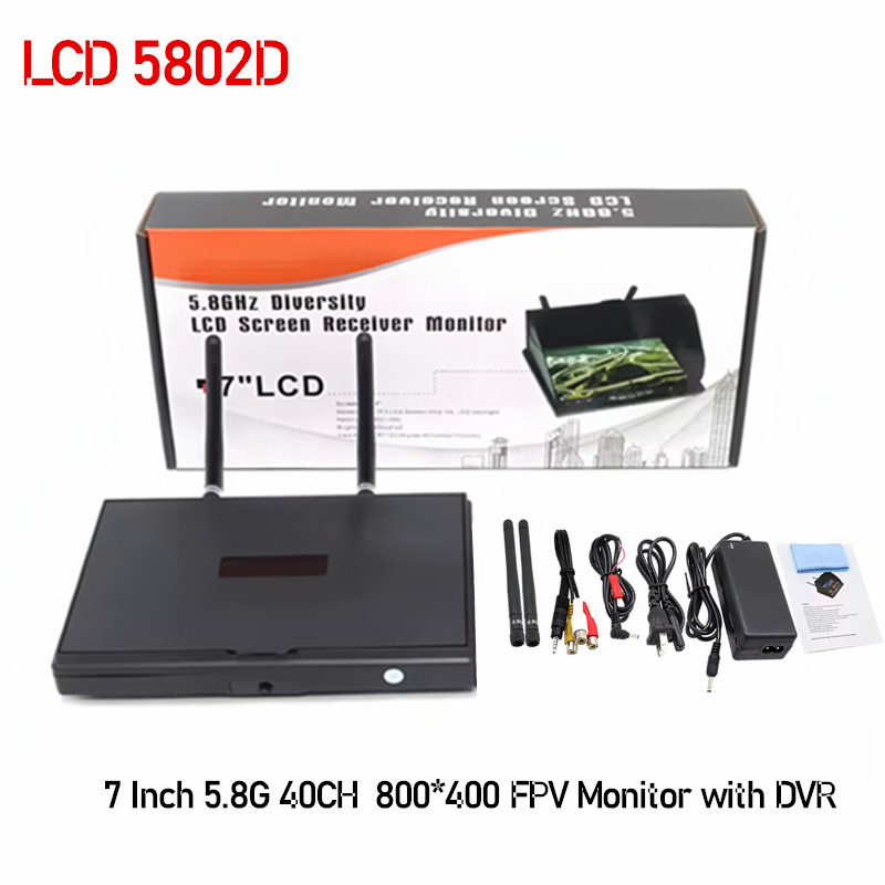 Drone Controller Screen - 5,8 GHz FPV DVR LS5802D, 7-calowy